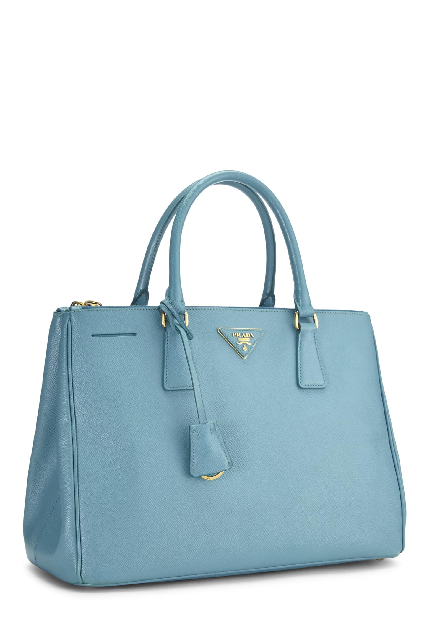 Prada, sac fourre-tout Executive moyen en saffiano bleu d'occasion, bleu