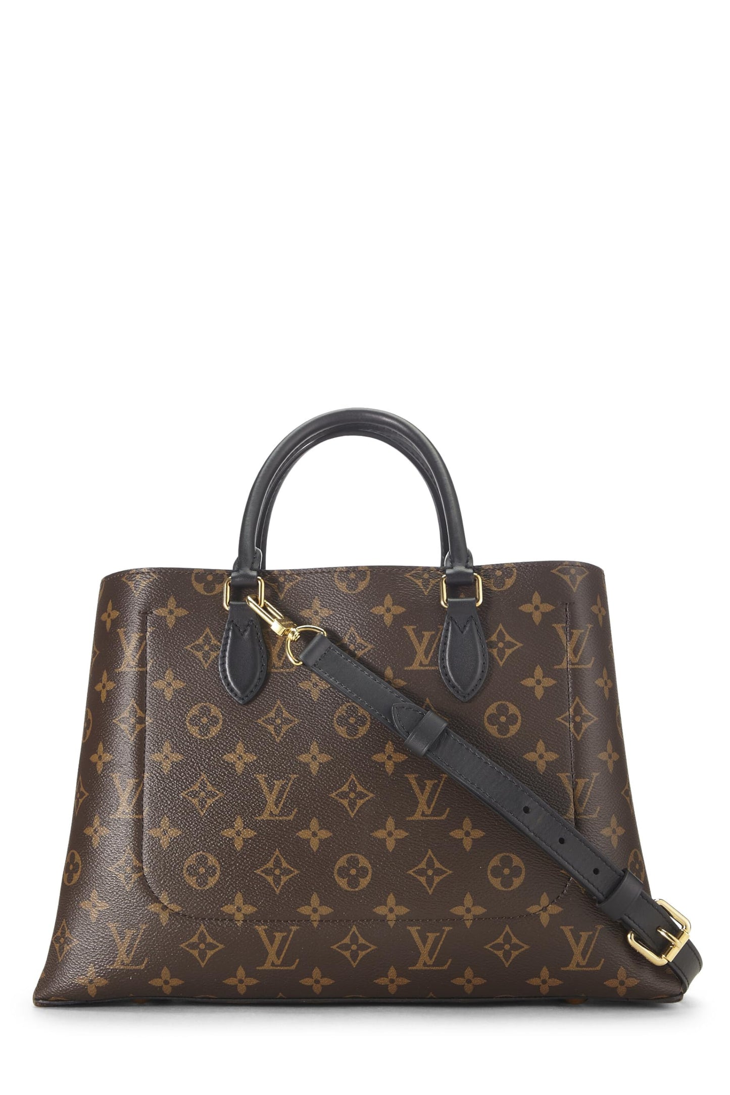 Louis Vuitton, sac fourre-tout zippé à fleurs monogrammé noir d'occasion, noir