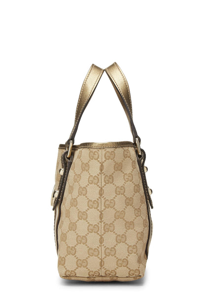 Gucci, Pre-Loved Gold GG Canvas Jolicoeur Tote Small, Gold