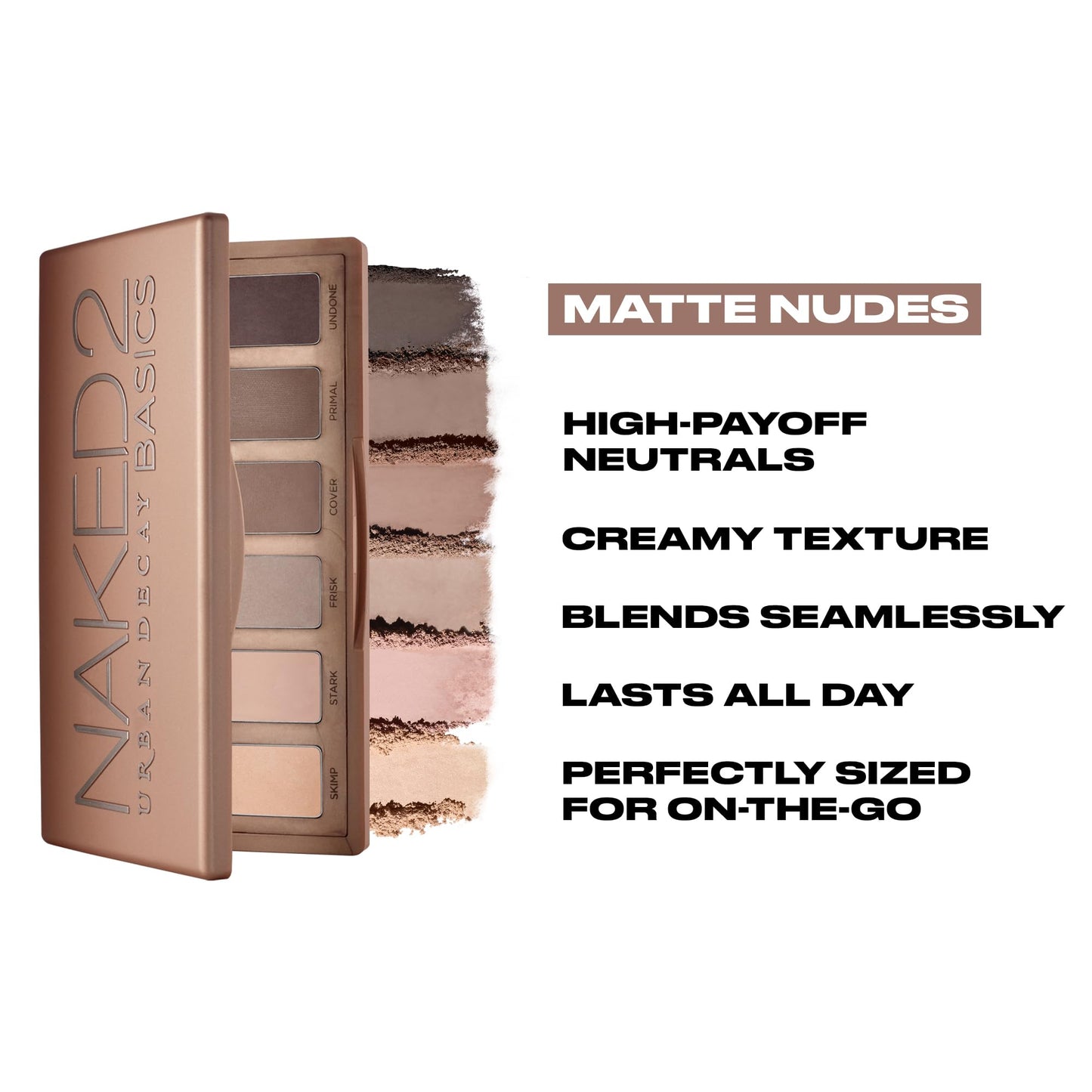 URBAN DECAY Neutral Matte Eyeshadow Bundle - Naked 2 Basics Eyeshadow Palette (Taupe & Brown Mattes) + Waterproof Eyeshadow Primer Potion Original - Crease-free Eyeshadow Look