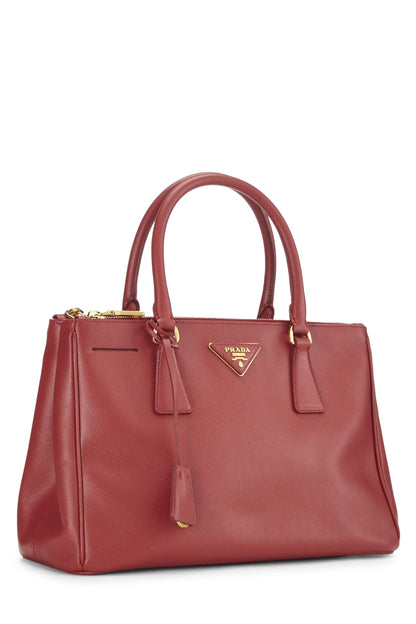 Prada, sac fourre-tout Executive moyen en saffiano rouge d'occasion, rouge