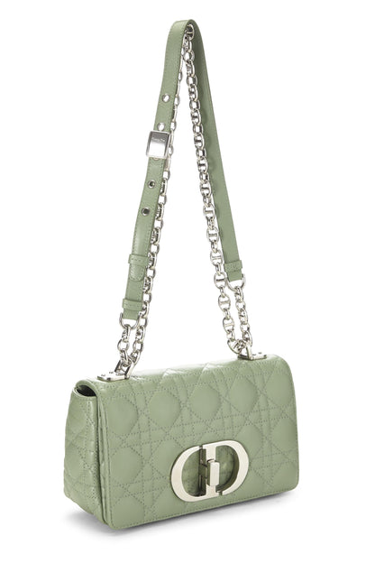 Dior, Bolso Caro pequeño de piel de becerro Cannage verde Pre-Loved, Verde