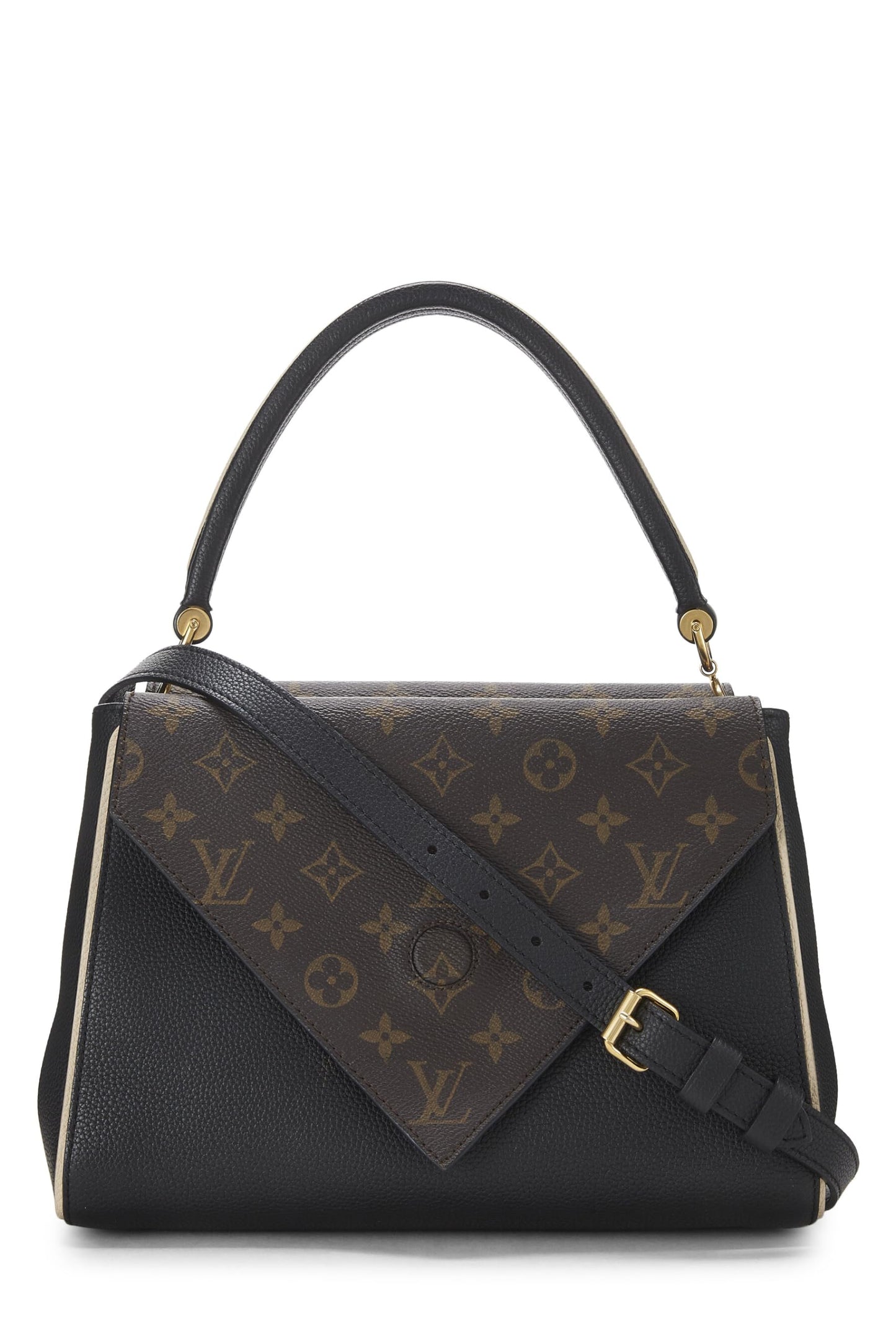 Louis Vuitton, Bolso doble V de cuero con monograma negro Pre-Loved, Negro