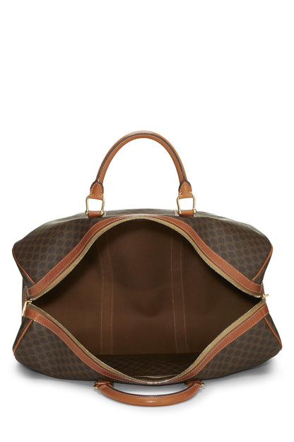 Céline, Pre-Loved Brown Coated Canvas Macadam Boston Bag, Brown