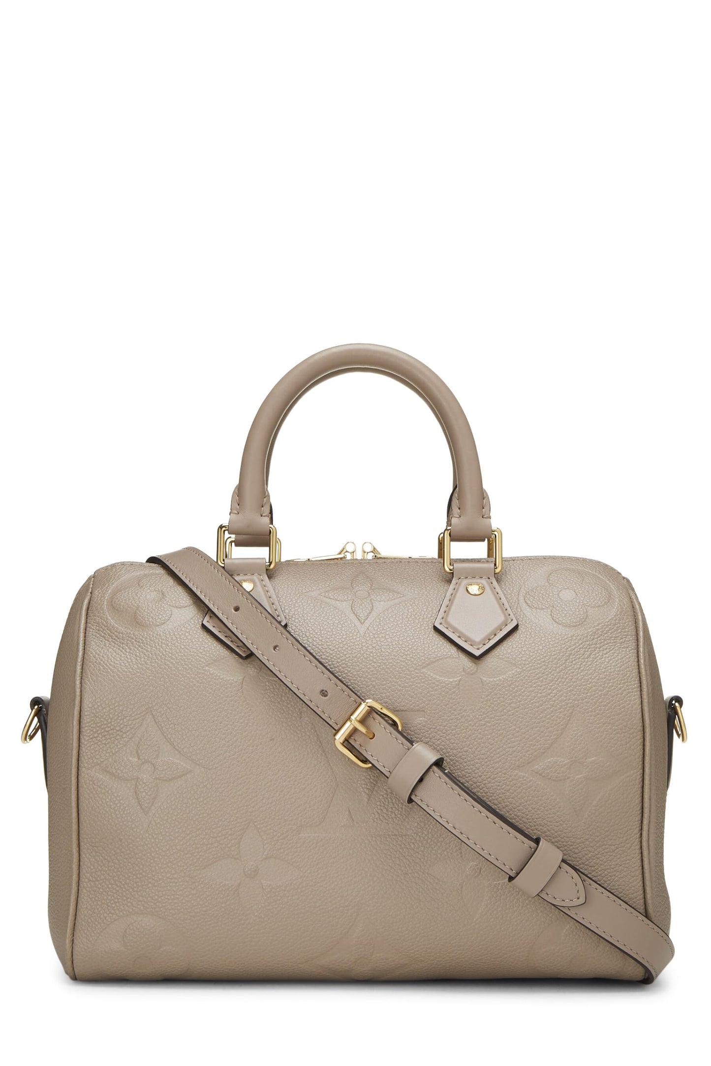 Louis Vuitton, Pre-Loved Grey Monogram Empreinte Speedy Bandouliere 25, Grey