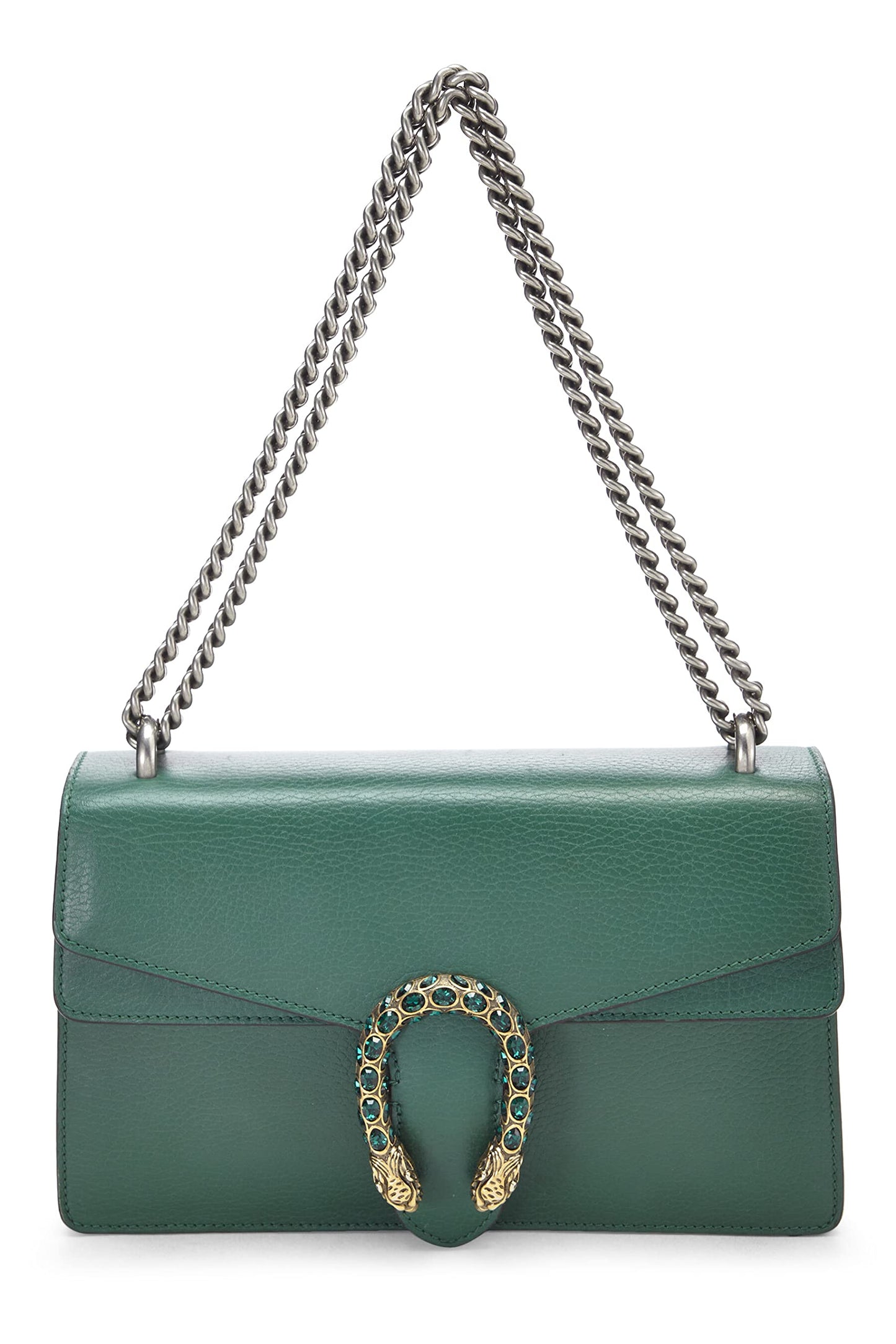 Gucci, Pre-Loved Green Leather Dionysus Shoulder Bag Small, Green