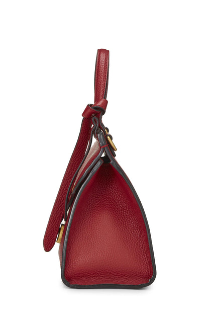 Gucci, Mini sac à main en cuir rouge GG Marmont d'occasion, rouge