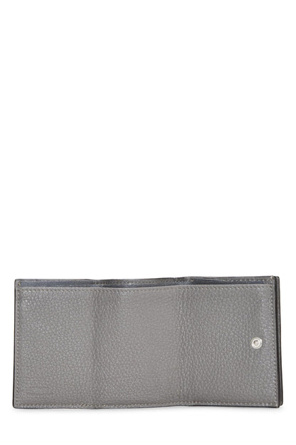 Fendi, Pre-Loved Grey Leather Tri-Fold Wallet, Grey