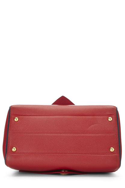 Louis Vuitton, sac Double V en cuir monogrammé rouge d'occasion, rouge