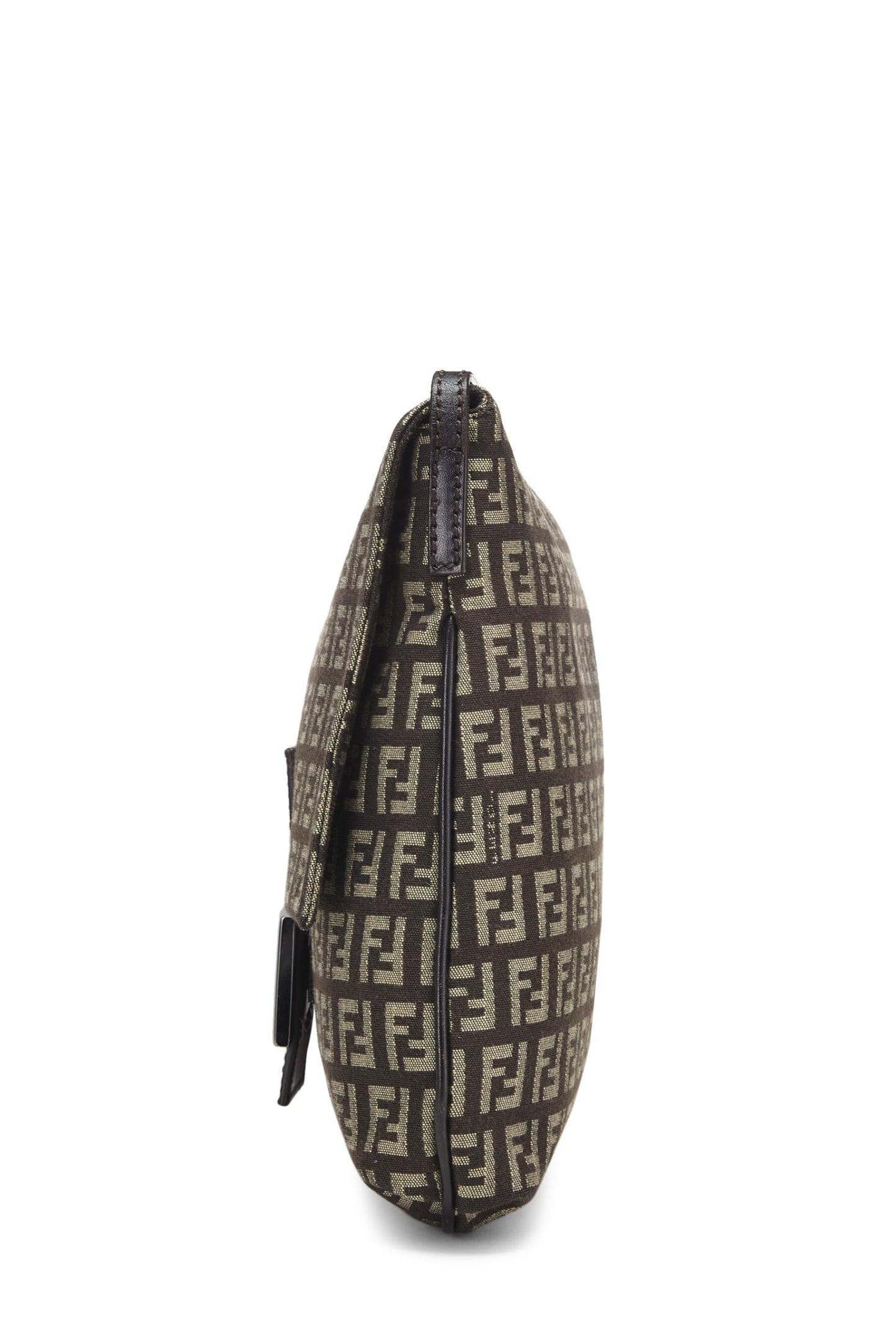 Fendi, sac messager en toile marron Zucchino Small d'occasion, marron