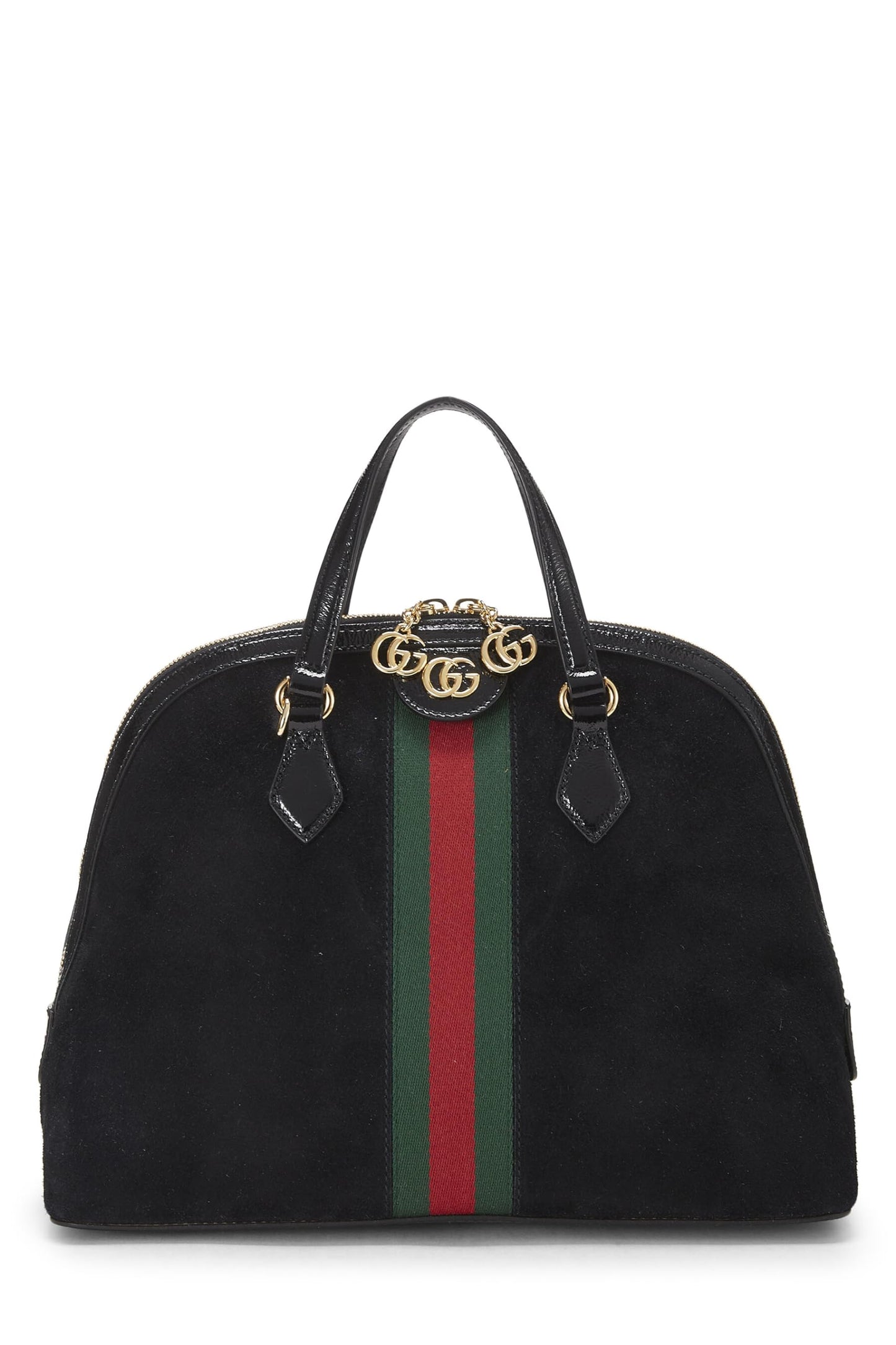 Gucci, Bolso mediano Ophidia Dome de ante negro Pre-Loved, Negro