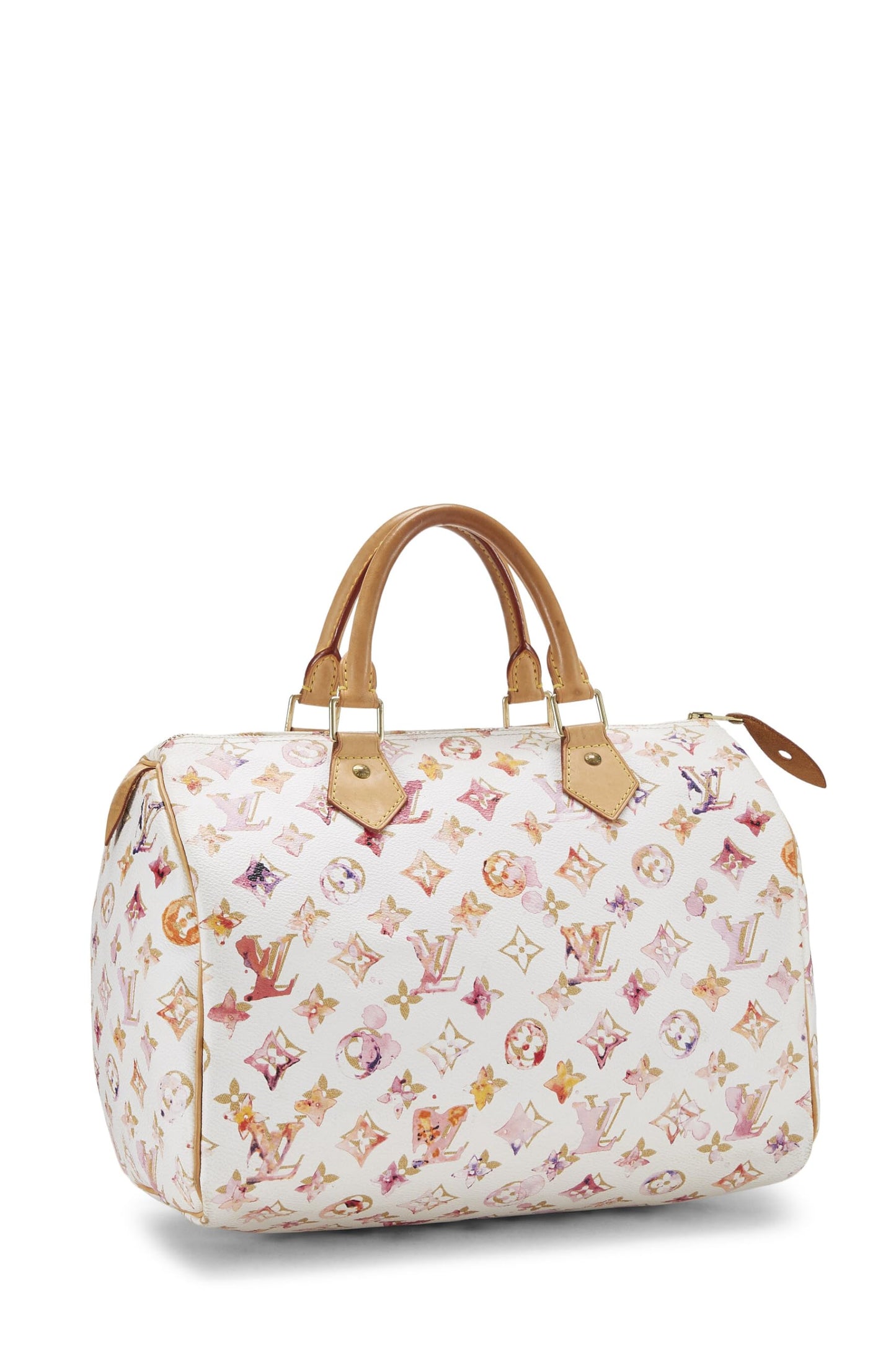 Louis Vuitton, Pre-Loved Richard Prince x Louis Vuitton Monograma blanco Acuarela Speedy 30, Blanco