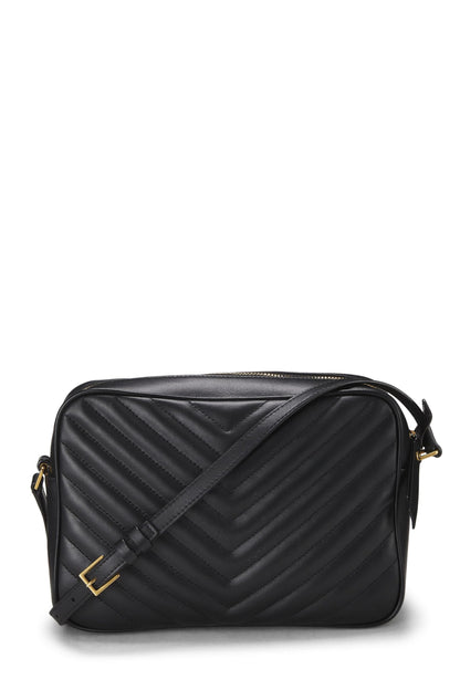 Yves Saint Laurent, sac à main Lou en cuir de veau matelassé noir d'occasion, noir