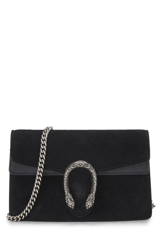 Gucci, Bolso de hombro Dionysus súper mini de ante negro Pre-Loved, Negro