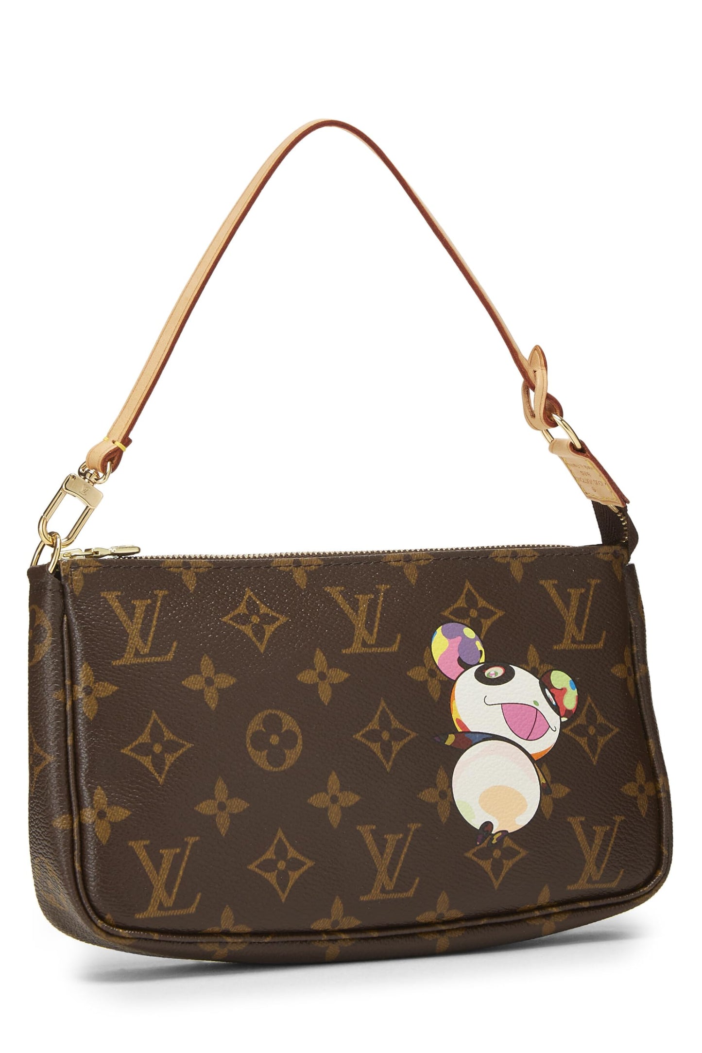 Louis Vuitton, Pre-Loved Takashi Murakami x Louis Vuitton Monogram Canvas Panda Pochette Accessoires, Brown