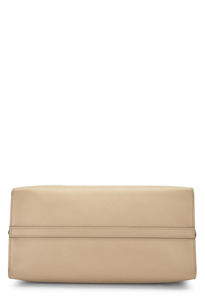 Prada, Pre-Loved Beige Saffiano Esplanade Medio, Beige