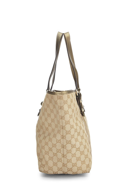 Gucci, Bolso tote Jolicoeur de lona GG original dorado de Pre-Loved, Dorado