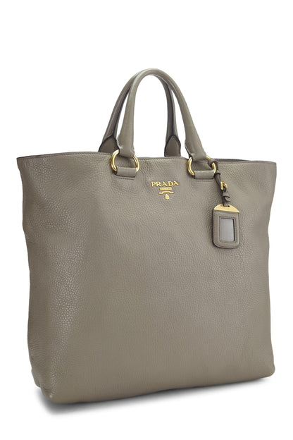 Prada, Cabas Vitello Daino gris pré-aimé, Gris