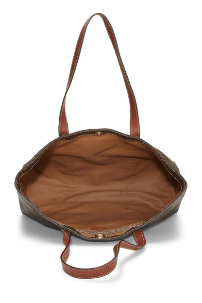 Céline, Pre-Loved Brown Coated Canvas Macadam Tote, Brown