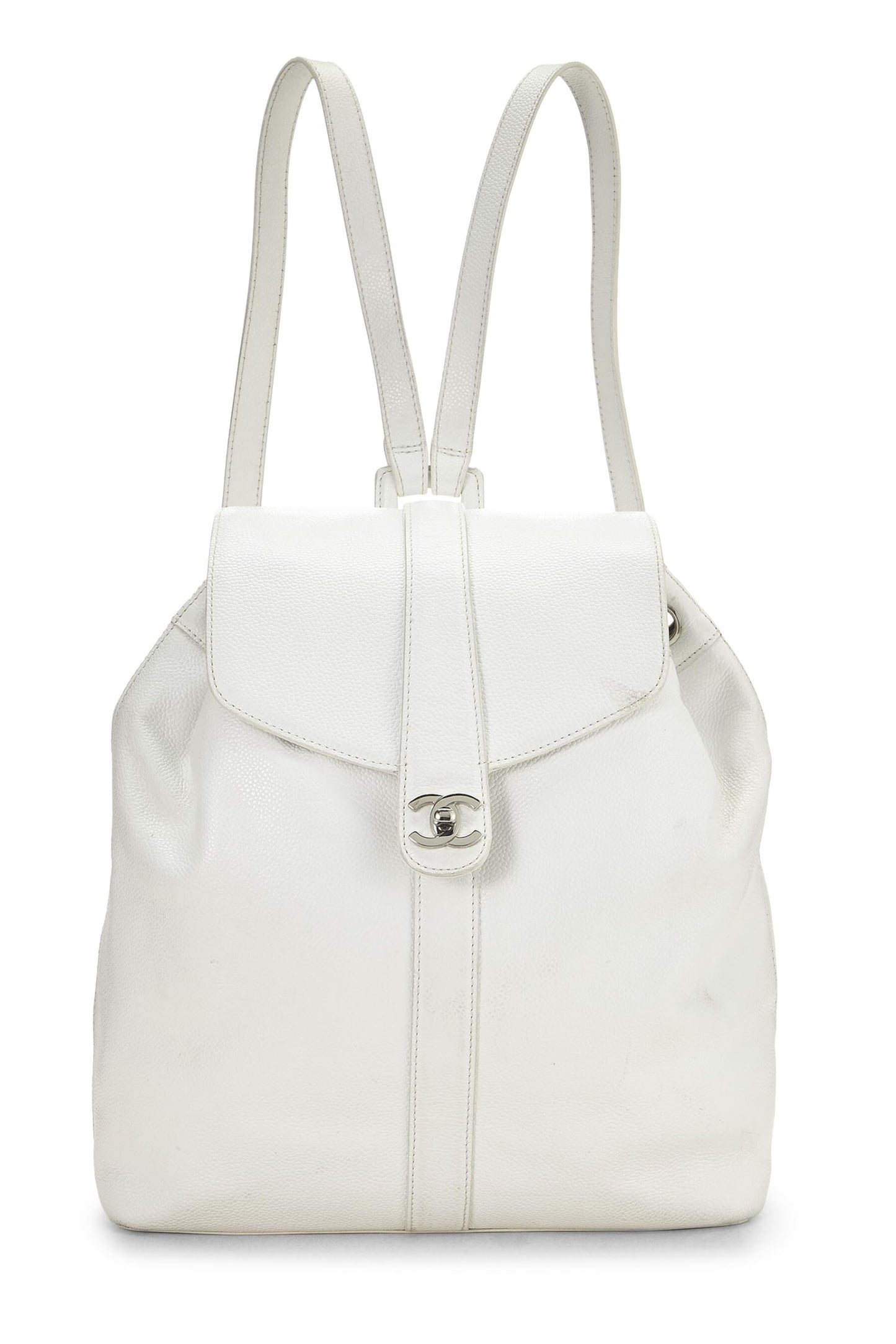 Chanel, Pre-Loved White Caviar Backpack Large, White