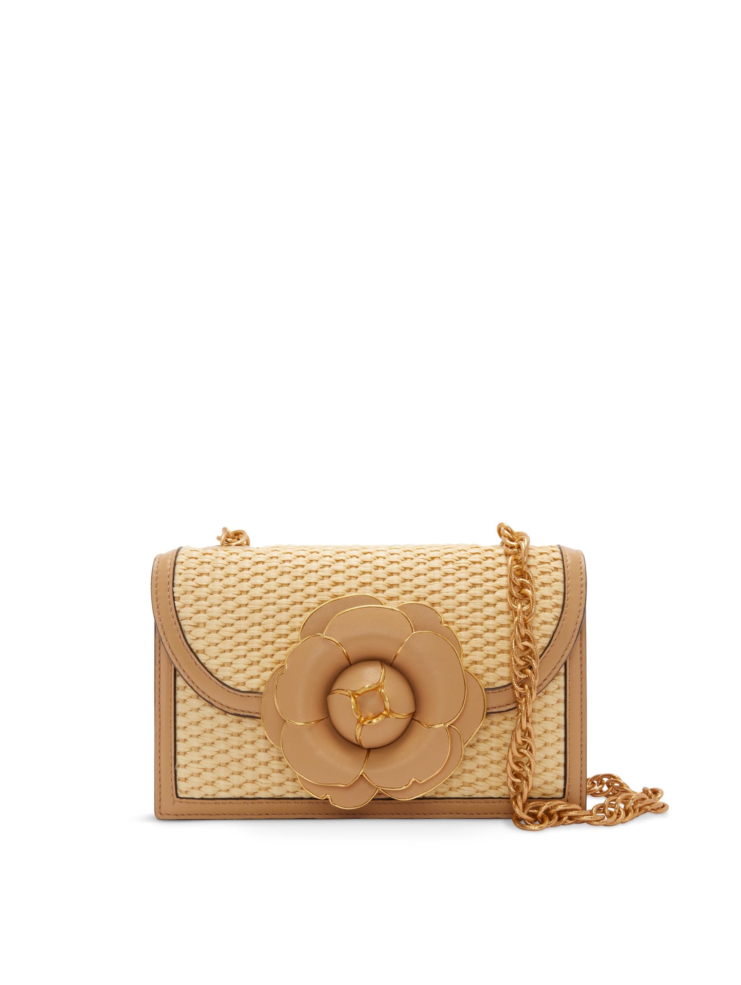 Oscar de la Renta, Raffia Woven TRO Bag, Beige