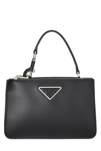 Prada, Bolso convertible de piel de becerro negra Pre-Loved, Negro