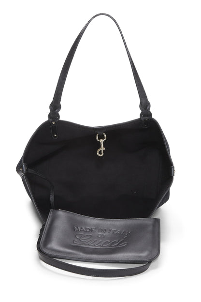 Gucci, sac fourre-tout artisanal en toile GG noir d'origine d'occasion, noir