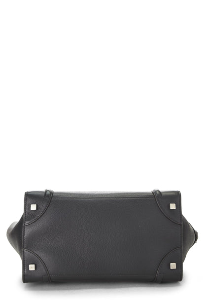 Céline, Pre-Loved Blue Drummed Calfskin Luggage Mini, Black