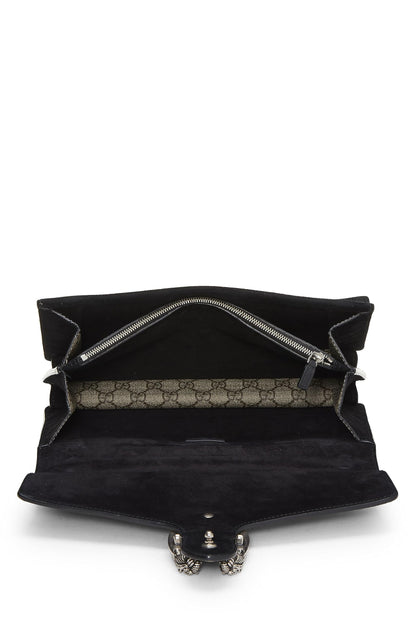 Gucci, sac Dionysus en toile noire GG Supreme d'occasion de taille moyenne, noir