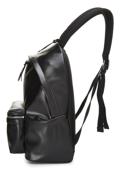 Yves Saint Laurent, Pre-Loved Black Coated Canvas City Backpack, Black