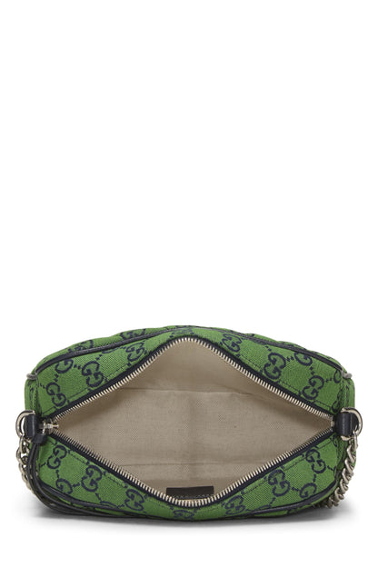 Gucci, Pre-Loved Green Original GG Canvas Matelassé Marmont Crossbody Small, Green