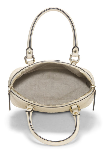 Gucci, Mini-sac Nice Dome en cuir microguccissima crème d'occasion, blanc