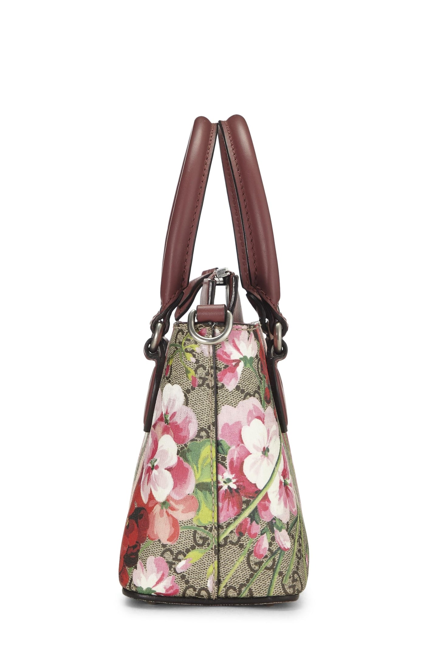 Gucci, Pre-Loved Pink GG Blooms Supreme Canvas Top Handle Tote, Pink