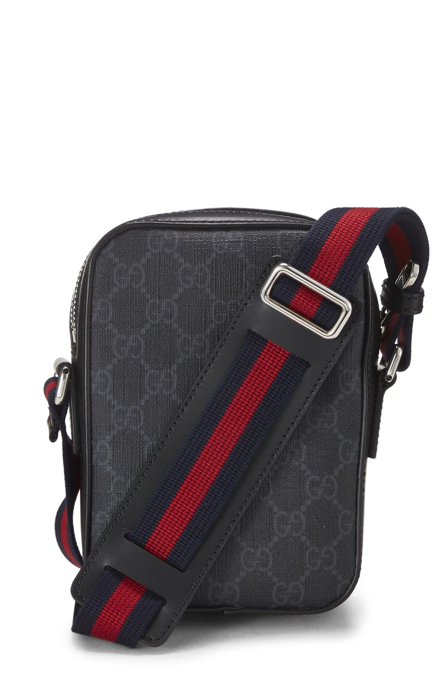 Gucci, Mini sac messager vertical en toile noire GG Supreme d'occasion, noir