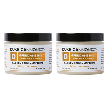 Duke Cannon Supply Co. News Anchor Hurricane Hold Pomade, Maximum Hold - Matte Finish 4.6 oz. (2 Pack)