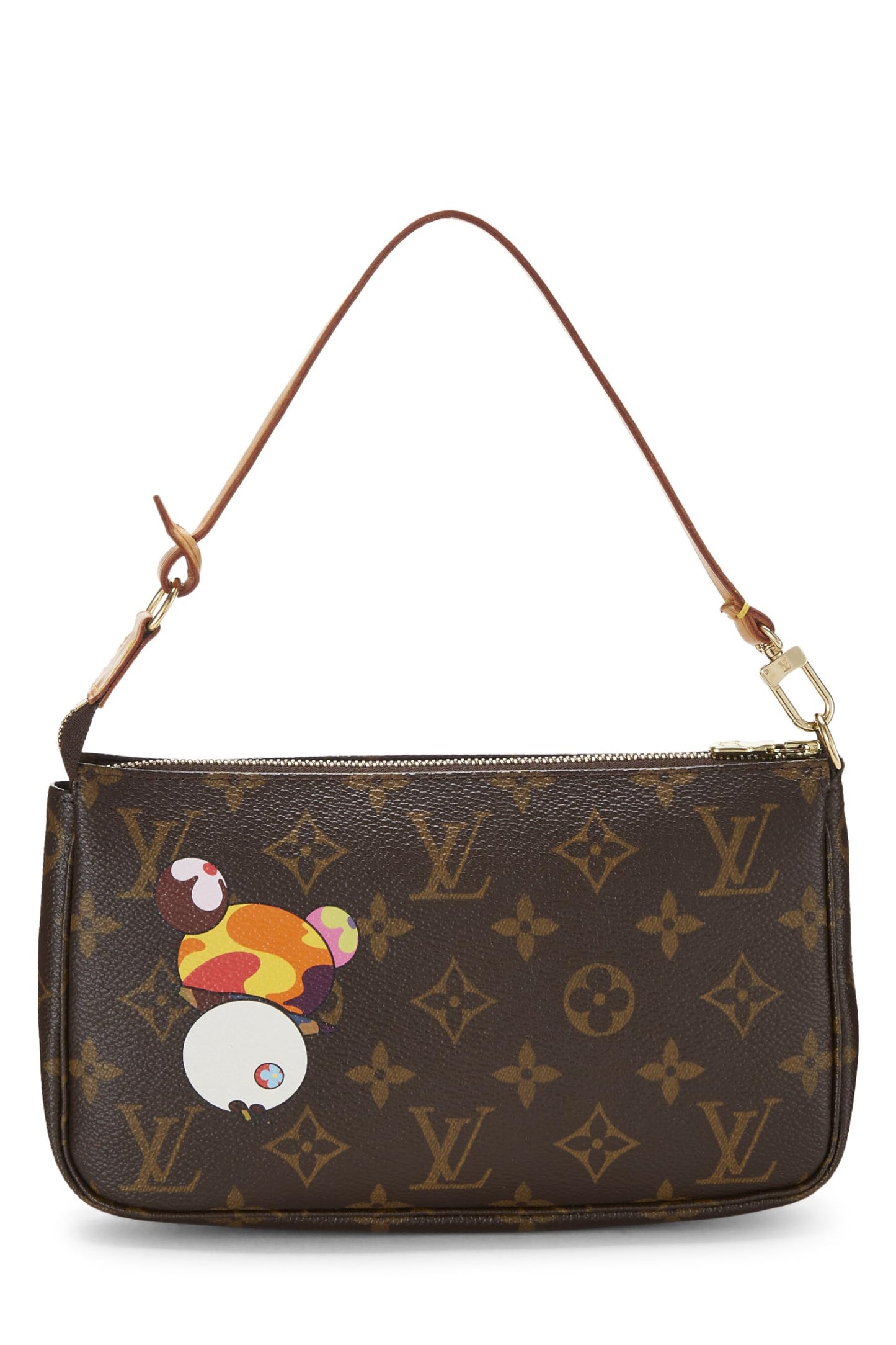 Louis Vuitton, accesorios pre-Loved Takashi Murakami x Louis Vuitton Monogram Canvas Panda Pochette, marrón