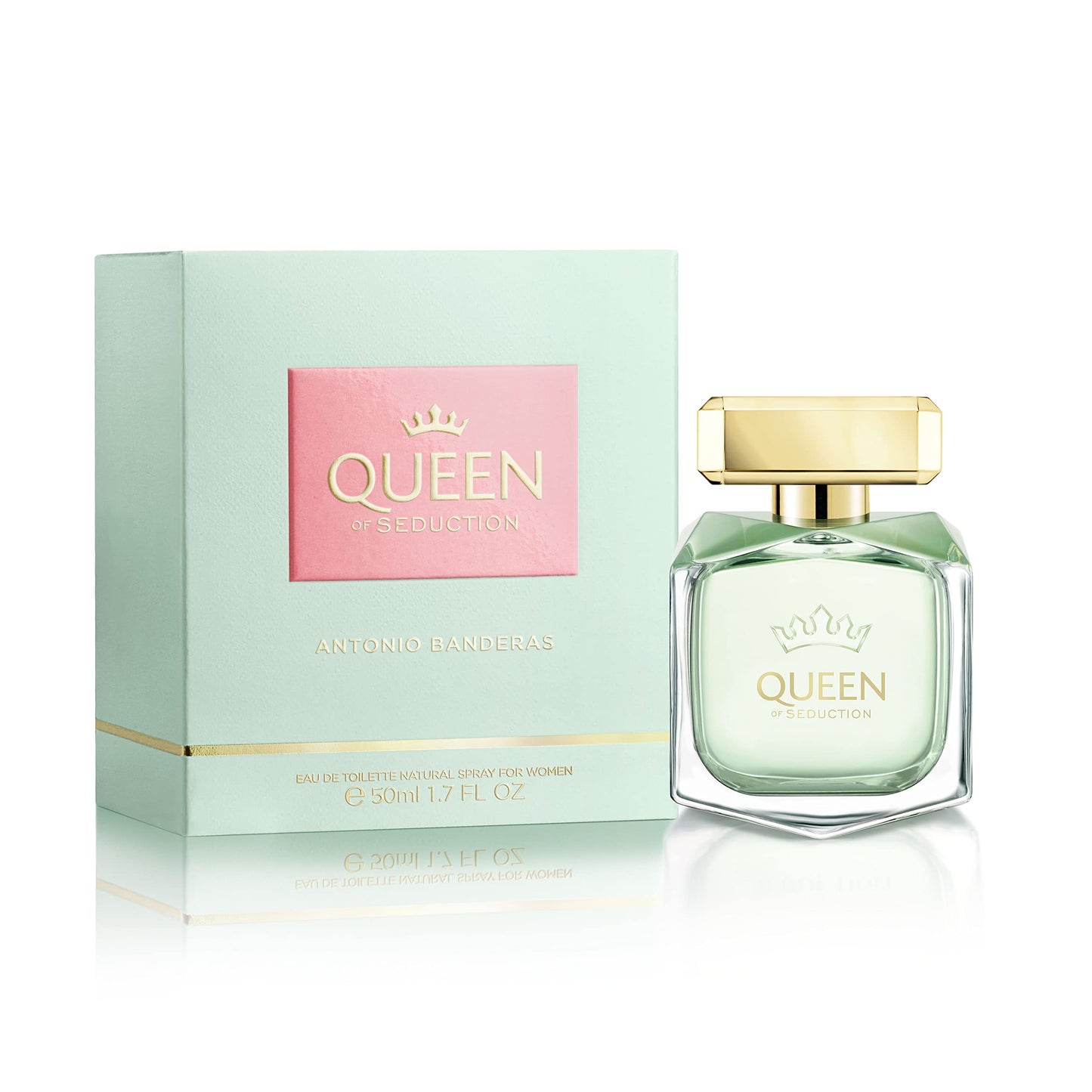 Parfums Antonio Banderas - Queen Of Seduction - Eau de Toilette - Longue Durée - Parfum Romantique, Charmant et Frais - Floral avec Notes Marines - Idéal pour Porter en Journée - 2,7 Fl Oz