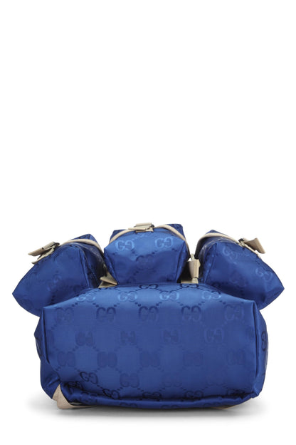 Gucci, Mochila Off The Grid de nailon con GG azul Pre-Loved, Azul