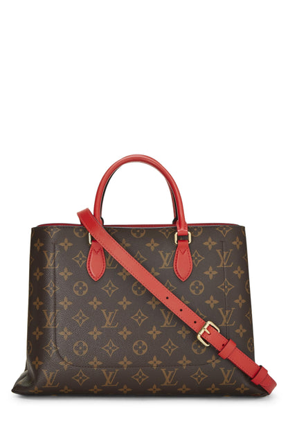 Louis Vuitton, sac fourre-tout en toile monogrammée rouge à fleurs d'occasion, rouge