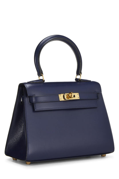 Hermès, Coffret Kelly 20 cm bleu marine d'occasion, bleu marine