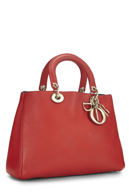 Dior, Pre-Loved Red Leather Diorissimo Medium, Red