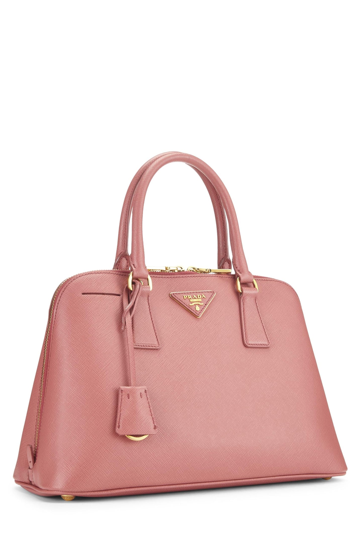 Prada, Pre-Loved Pink Saffiano Promenade mediano, rosa