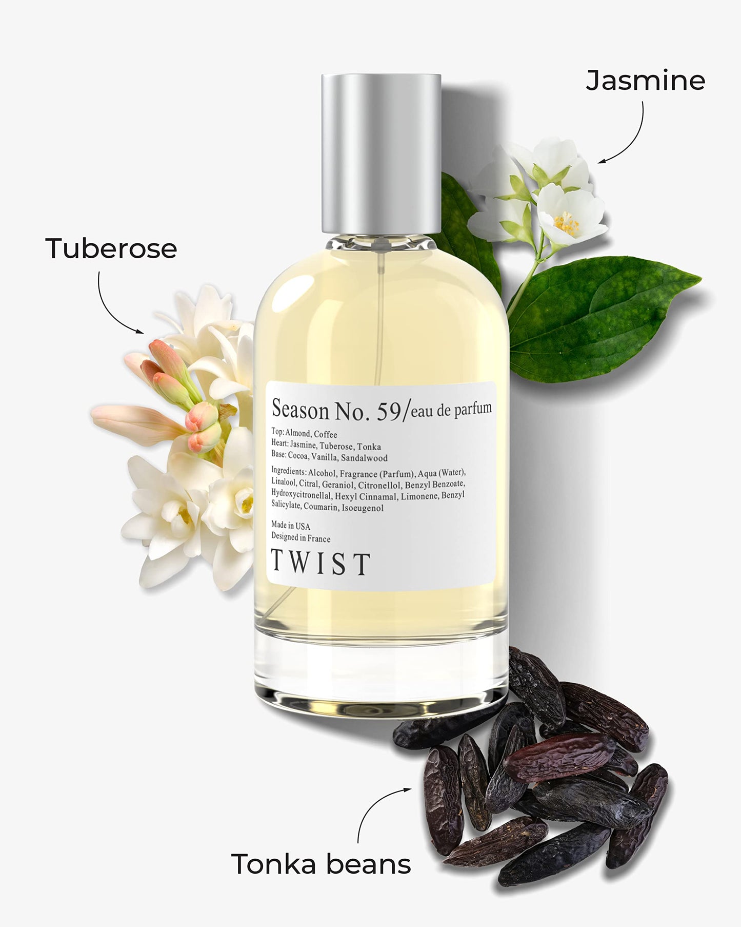 Twist Season No. 59 - Eau De Parfum Inspirée De C. Herrera Good Girl, Parfum Longue Durée Pour Femme, Sans Paraben, Végétalien, Ingrédients Clean, Parfum - Spray 100 ml | 3,4 fl. oz.