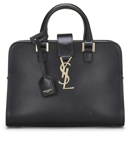 Yves Saint Laurent, Cabas Baby en cuir de veau souple noir Monogram d'occasion, noir