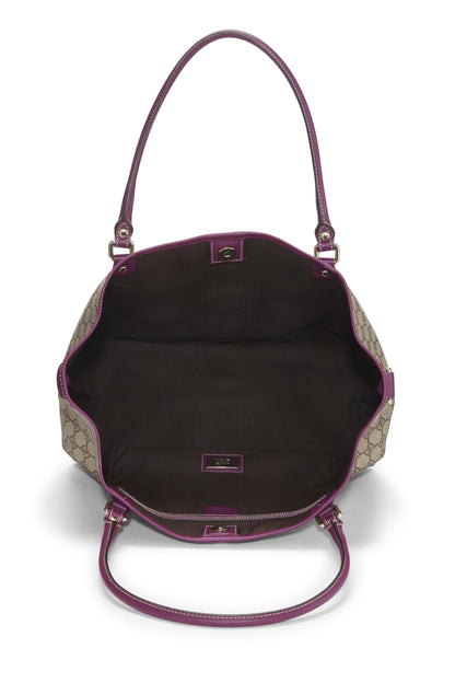 Gucci, Bolso tote de lona GG Supreme original morado Pre-Loved, Púrpura