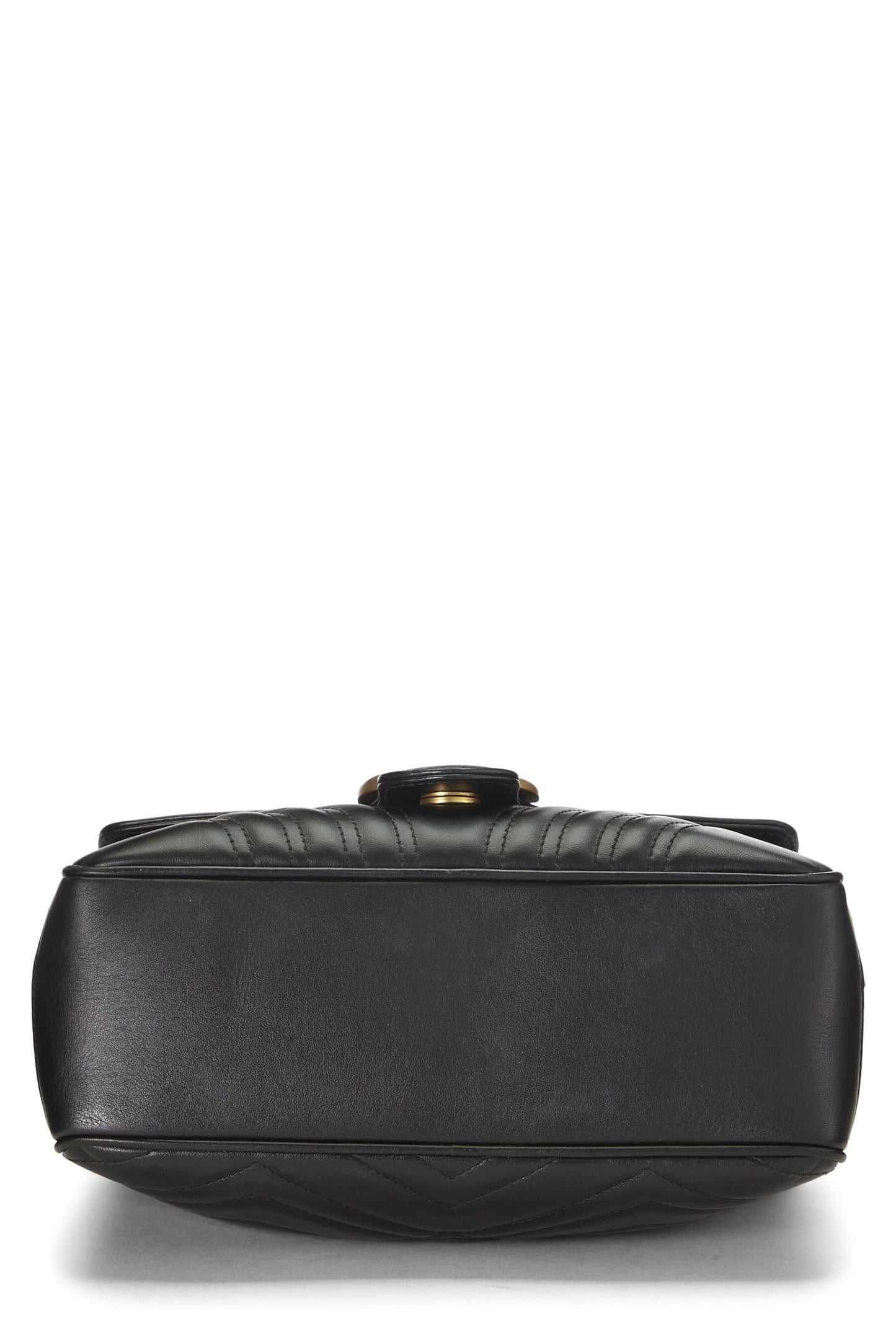 Gucci, sac à bandoulière GG Marmont en cuir noir d'occasion, petit modèle, noir