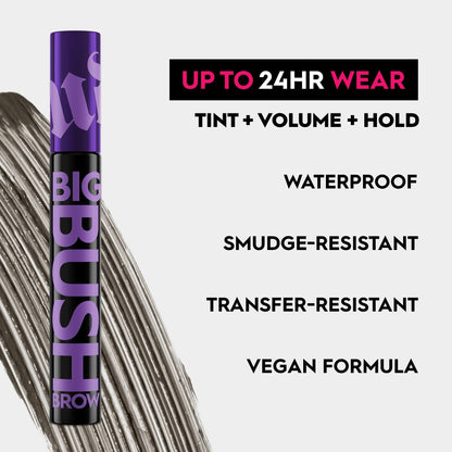 Urban Decay Paquete de lápiz de cejas negro suave y gel voluminizador para cejas teñido - Lápiz de cejas Microblading 2 en 1 + lápiz impermeable (apagón), gel para cejas Big Bush resistente al agua 24 horas (apagón)