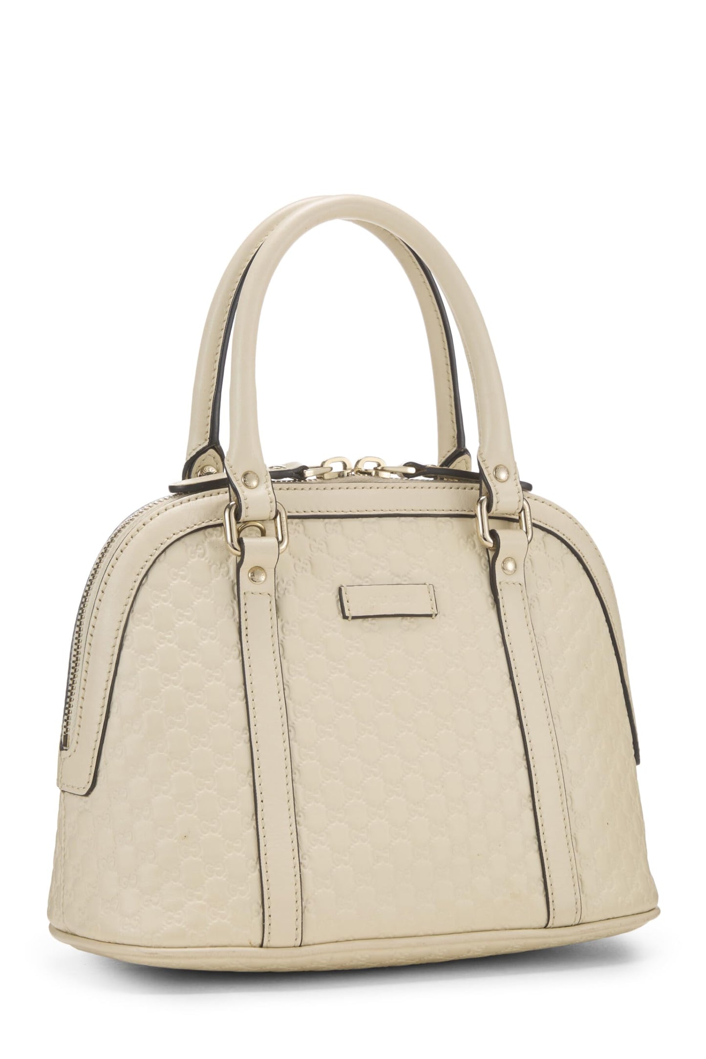 Gucci, Pre-Loved Cream Microguccissima Leather Nice Dome Mini, White