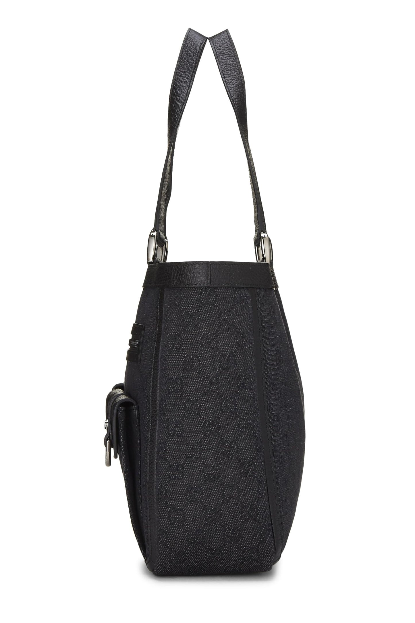 Gucci, Bolso tote Abbey con bolsillo de nailon GG negro Pre-Loved, Negro