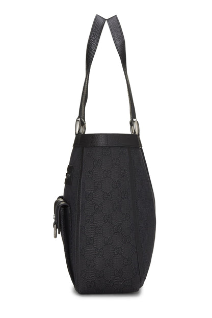 Gucci, Pre-Loved Black GG Nylon Abbey Pocket Tote, Black